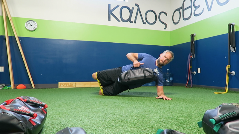 ultimate sandbag training side planks
