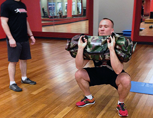 sandbag squat
