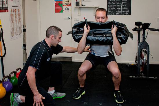 sandbag squat